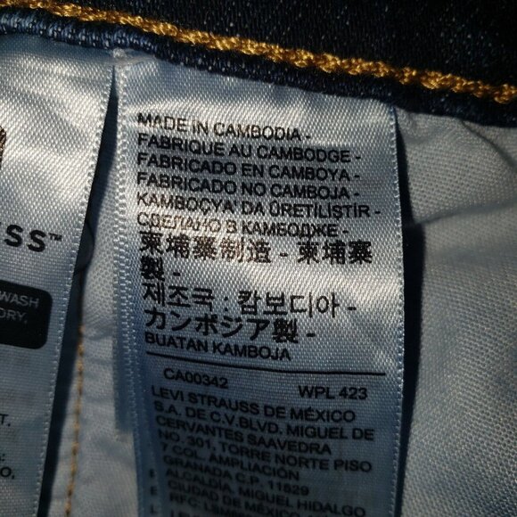 Levi's 501 Cutoff Jean Shorts Women Size W33 Dark Wash Raw Edge Western Country - Picture 8 of 16